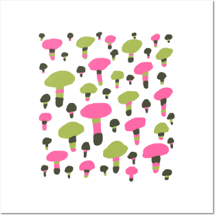 Mushroom pattern Posters and Art